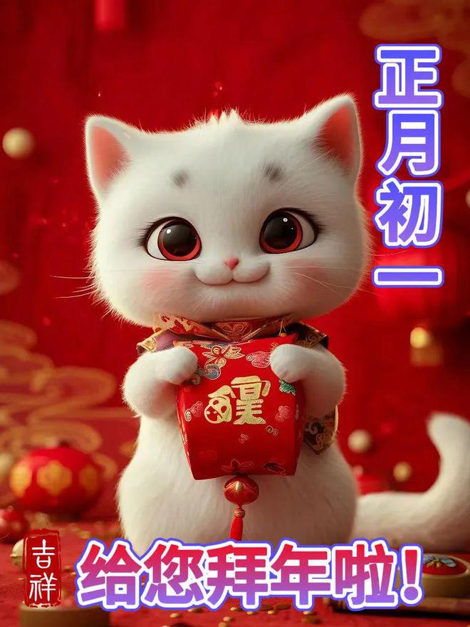 2月10日春節快樂今日大年初一龍年春節快樂祝福語圖片表情大全愿君新年吉祥安康FB體育 FB體育平臺愿君龍年大吉(圖30)